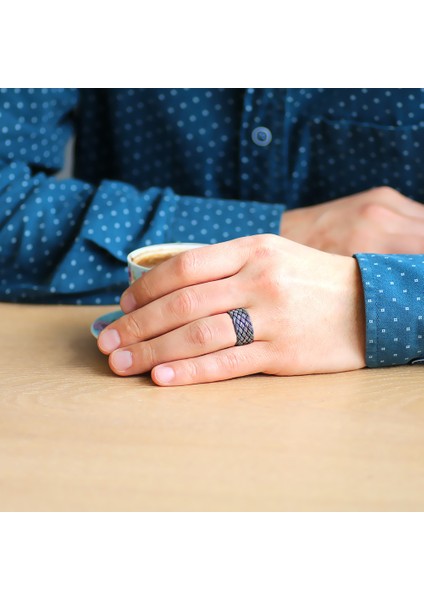 Gri Renkli 1000 Ayar Gümüş Trabzon El Örmesi Kazaz Yüzük fiyatları