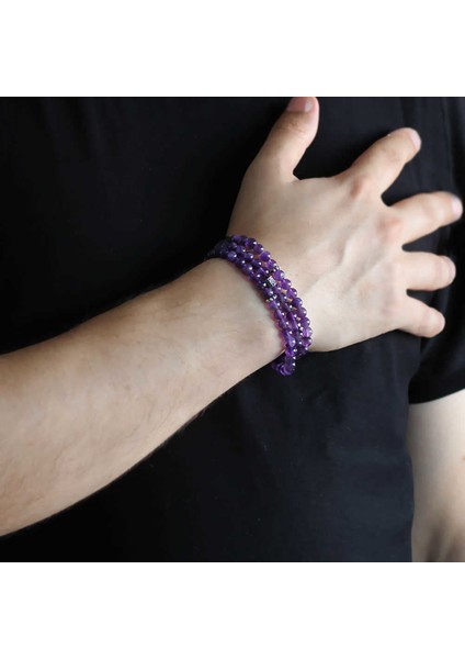 Hem Bileklik - Hem Kolye - Hem Tesbih 99LU Mor Ametist Doğaltaş Aksesuar fiyatları