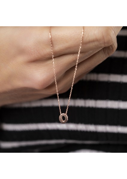 3D Tasarım Rose Renk 925 Ayar Gümüş O Harf Kolye fırsatları