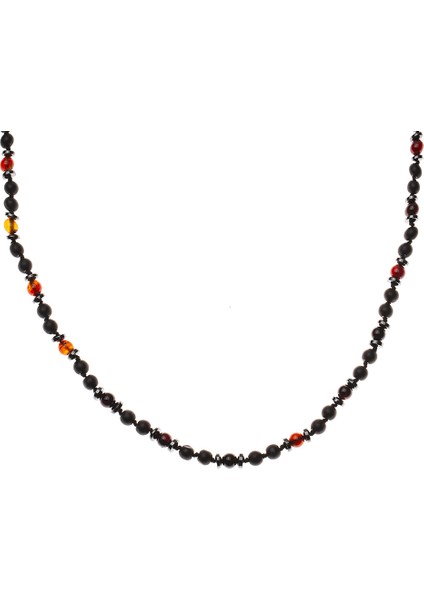 Makrome Örgülü Oniks-Akik-Hematit Kombinli Doğaltaş Kadın Kolye indirimleri