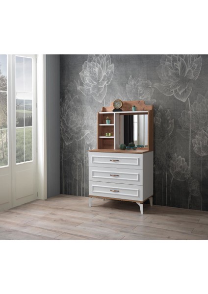 Trend Aynalı 3 Çekmeceli Şifonyer 80x45x151cm