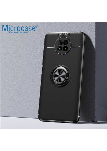 Xiaomi Redmi Note 9t Focus Serisi Yüzük Standlı Silikon Kılıf - Siyah fırsatları