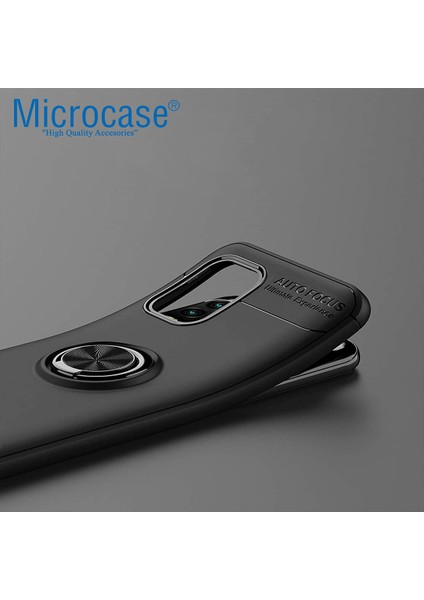Xiaomi Mi 10 Youth Focus Serisi Yüzük Standlı Silikon Kılıf - Siyah fırsatları
