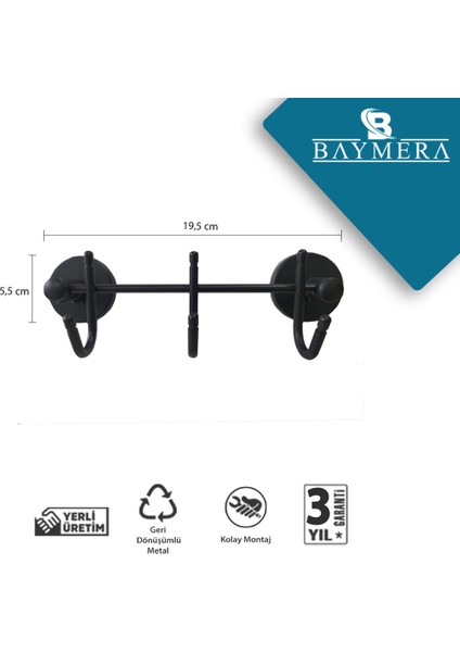 Eko Black 3'lü Askılık