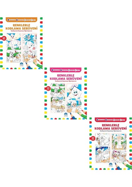 Renklerle Kodlama Serüveni Seti Büyük Boy 3 Kitap