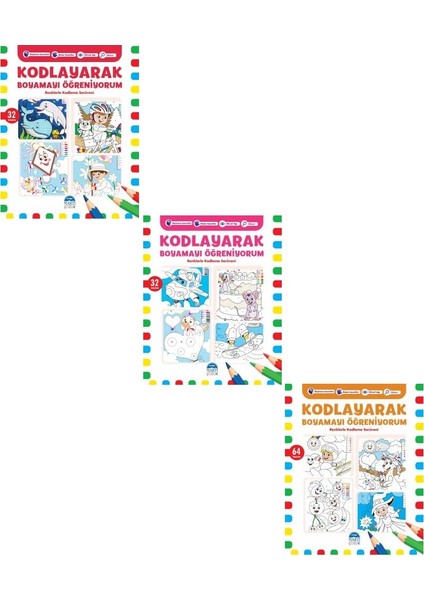 Kodlayarak Boyamayı Öğreniyorum Seti 3 Kitap Büyük Boy