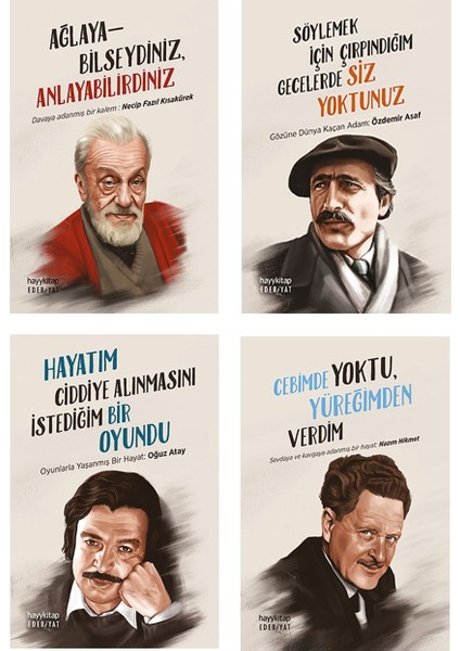 Biyografi Otobiyografi Seti 4 Kitap (Oğuz Atay - Necip Fazıl Kısakürek - Özdemir Asaf - Nazım Hikmet Ran)