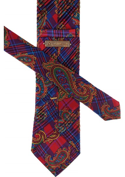 Çok Renkli Şal Desen Piliseli Ipek Kravat EST142 fiyatları
