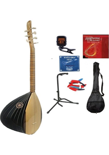 Dut Ağacı Filetolu Kısa Sap Bağlama Saz Full Set