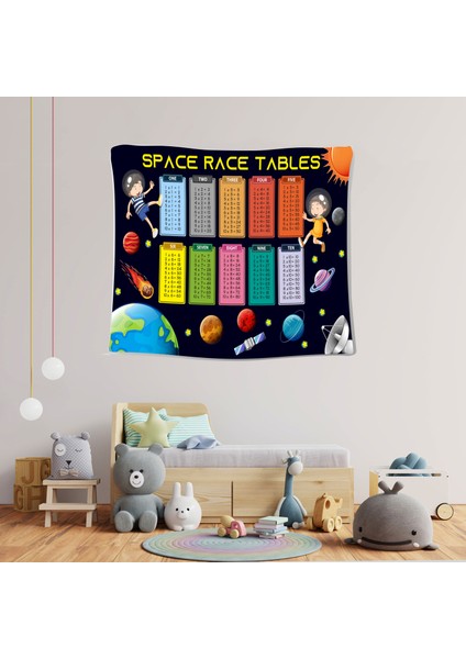 Uzay Çarpım Tablosu Çocuk Duvar Örtüsü