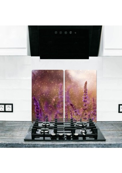 2'li 30 x 52 cm. Cam Ocak Koruyucu Cam Kesme Tahtası Model 362