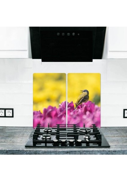 2'li 30 x 52 cm. Cam Ocak Koruyucu Cam Kesme Tahtası Model 347