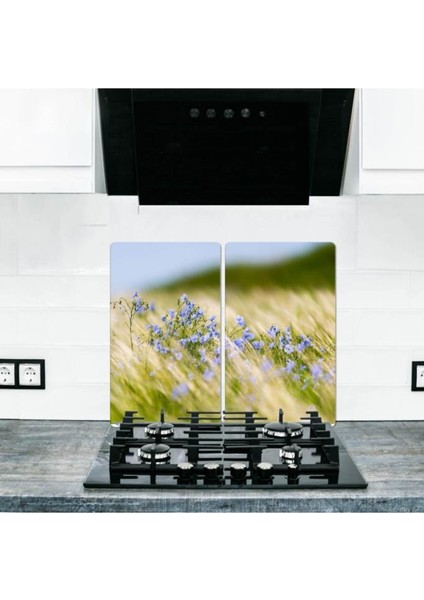 2'li 30 x 52 cm. Cam Ocak Koruyucu Cam Kesme Tahtası Model 186