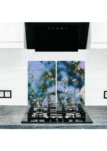 2'li 30 x 52 cm. Cam Ocak Koruyucu Cam Kesme Tahtası Model 189
