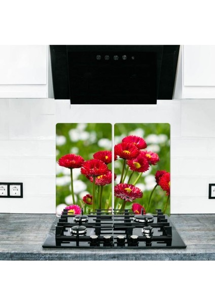 2'li 30 x 52 cm. Cam Ocak Koruyucu Cam Kesme Tahtası Model 191