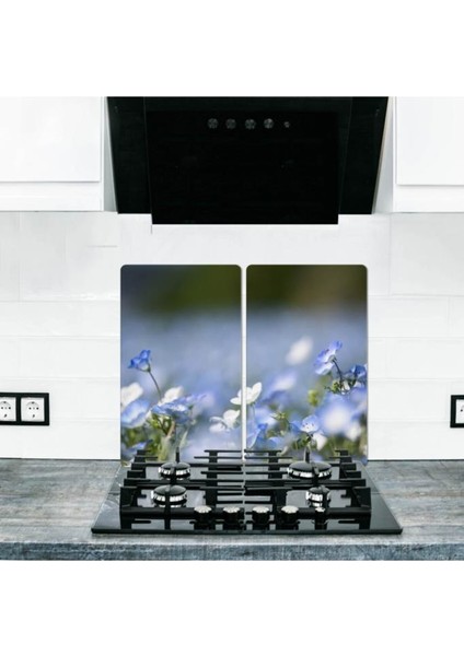 2'li 30 x 52 cm. Cam Ocak Koruyucu Cam Kesme Tahtası Model 335