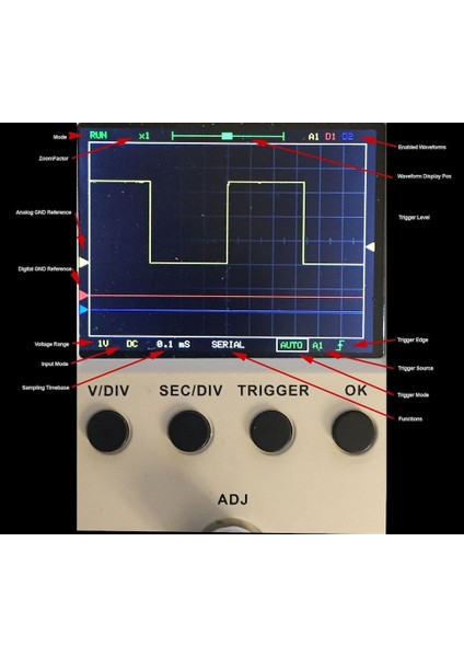 DSO150 Montajlı Dijital Osiloskop Kiti + Prob (Oscilloscope Kit)