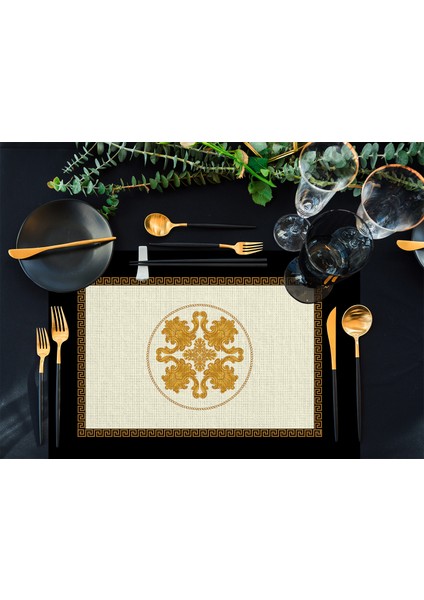 Home Figüratif Gold Kumaş Amerikan Servis 4'lü Set 35X50CM