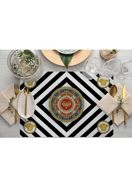 Home Figüratif Desen Kumaş Amerikan Servis 4'lü Set 35X50CM