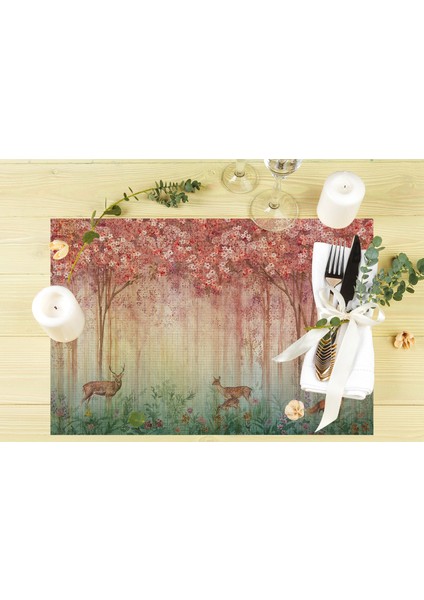 Home Bahar Konseptli Kumaş Amerikan Servis 4'lü Set 35X50CM