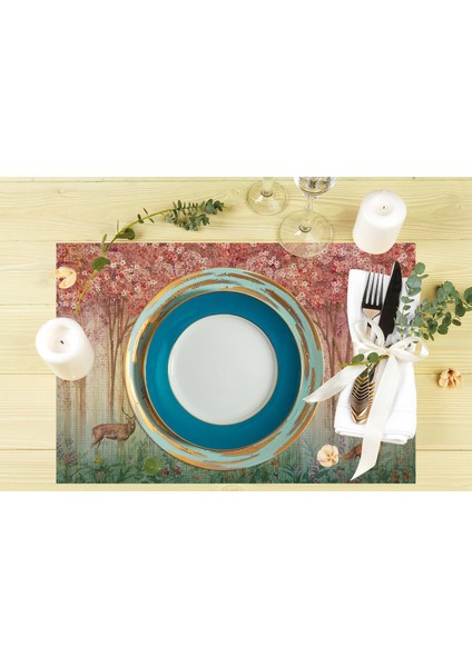 Home Bahar Konseptli Kumaş Amerikan Servis 4'lü Set 35X50CM