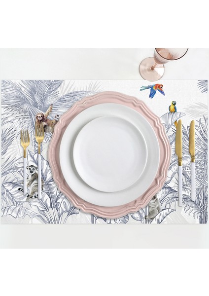 Home Çizgisel Tasarım Kumaş Amerikan Servis 4'lü Set 35X50CM
