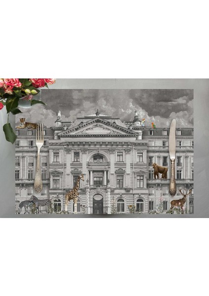 Home Zoo Design Kumaş Amerikan Servis 4'lü Set 35X50CM