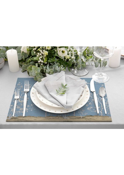 Home Mavi Bahçe Kumaş Amerikan Servis 4'lü Set 35X50CM fiyatları