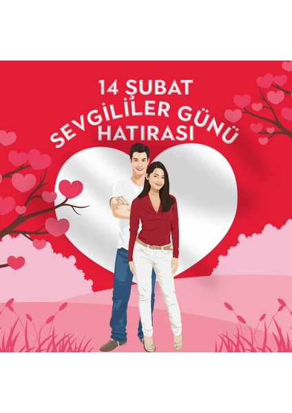 14 Şubat Sevgililer Günü Kumaş Pankart 150 x 250 cm