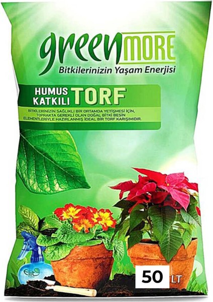 Green More Kullanıma Hazır Torf Humus Katkılı Bi̇tki̇ Toprağı 50 Litre