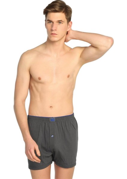 3'lü Paket Düğmeli Düz Erkek Boxer