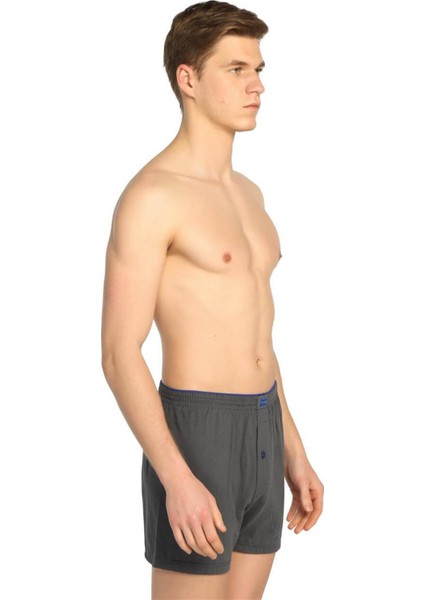 3'lü Paket Düğmeli Düz Erkek Boxer