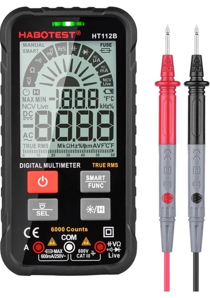 Habotest HT112B Akıllı Dijital Nvc Dedektörü Analog Multimetre HT112-B