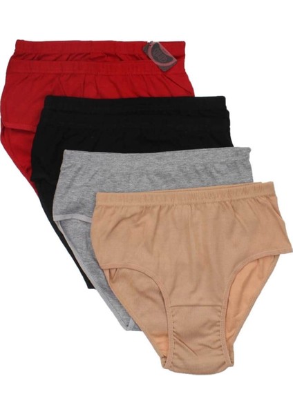 3041 Beli Lastikli 6'lı Paket Rebkli Yüksek Bel Bayan Külot