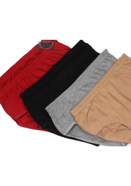 3041 Beli Lastikli 6'lı Paket Rebkli Yüksek Bel Bayan Külot modelleri