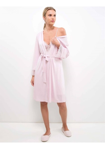 5025 Penye 6'lı Dantelli Pijama & Gecelik Çeyiz Seti
