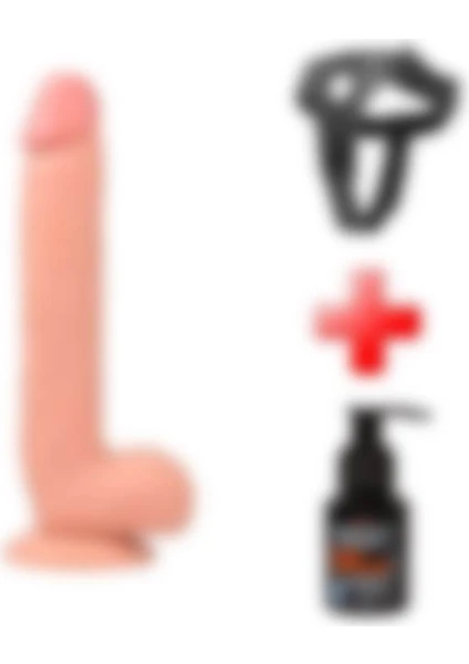 Lilitu Shop 26 cm Belden Bağlamalı Vantuzlu Realistik Penis Anal Vajinal Dildo