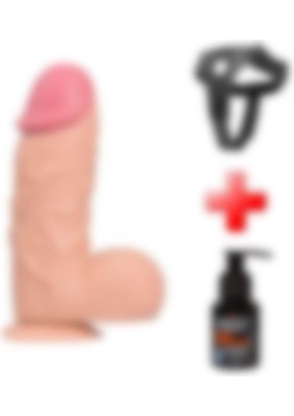 Lilitu Shop 24,5 cm Belden Bağlamalı Vantuzlu Realistik Penis Anal Vajinal Dildo