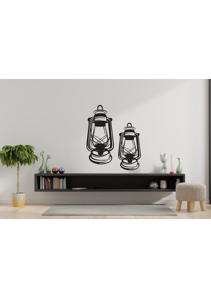 Eski Löks Lambalar Dekoratif Ahşap Tablo