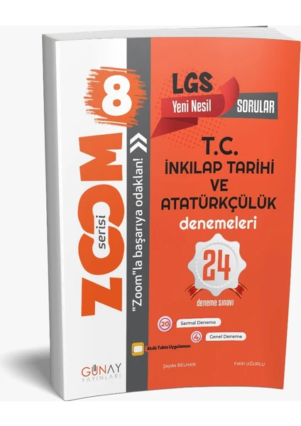 Günay Yayınları Gün&Ay Yayınları 8. Sınıf LGS Zoom T.C. İnkılap Tarihi 24'lü Deneme