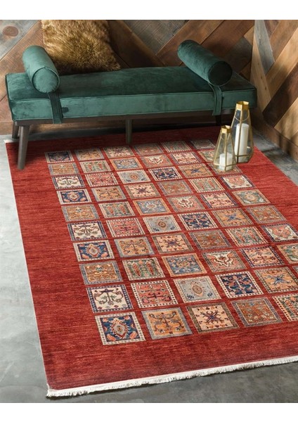 Marka Dekor Kırmızı Desenli Klasik Kilim 028 100 x 150