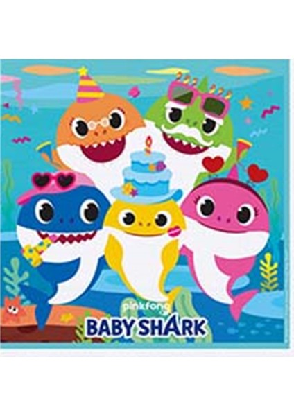 Baby Shark Kağıt Peçete 33X33 cm 16'lı