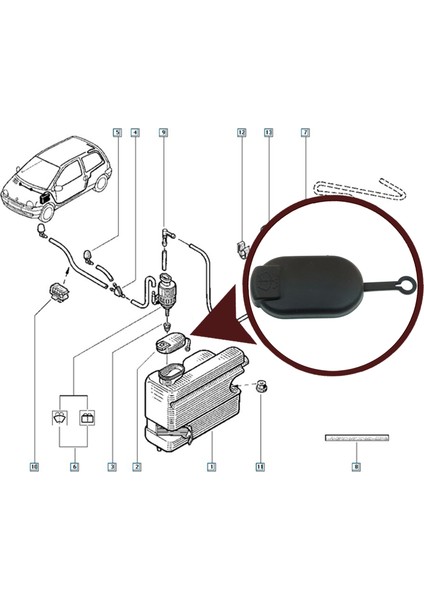 BSP1006 Renault Dacia Için Ön Cam Silecek Su Depo Kapağı 7700411279, 7700812930 fiyatları