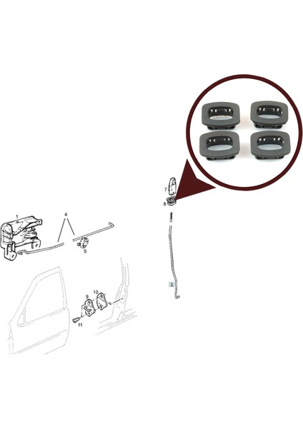 BDP1060 Opel Vectra A Astra F Için Gri Kapı Iç Kilit Buton Çerçevesi 136253 fiyatları