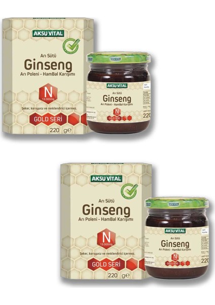 Arı Sütü Polen Ginseng & Ham Bal Karışımı 2 x 220 gr