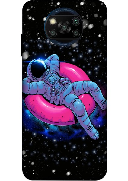 Astronot 103 Desenli Xiaomi Poco X3 Kılıf Silikon Kilif