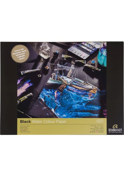 : Sulu Boya Bloğu : Siyah : 360 gr : 10 Yaprak : 30 x 40 cm