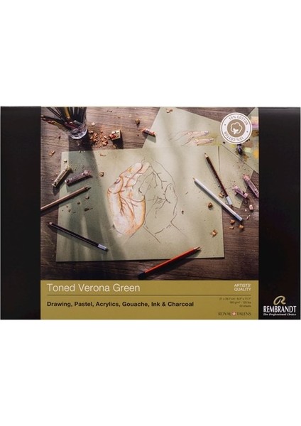 : Renkli Kağıt Resim Defteri : 180 gr : A4 : Verona Green
