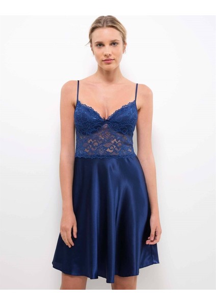 627 Saten Dantel Kaplı Çeyizlik Gecelik