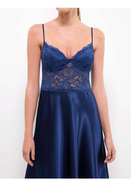 627 Saten Dantel Kaplı Çeyizlik Gecelik modelleri